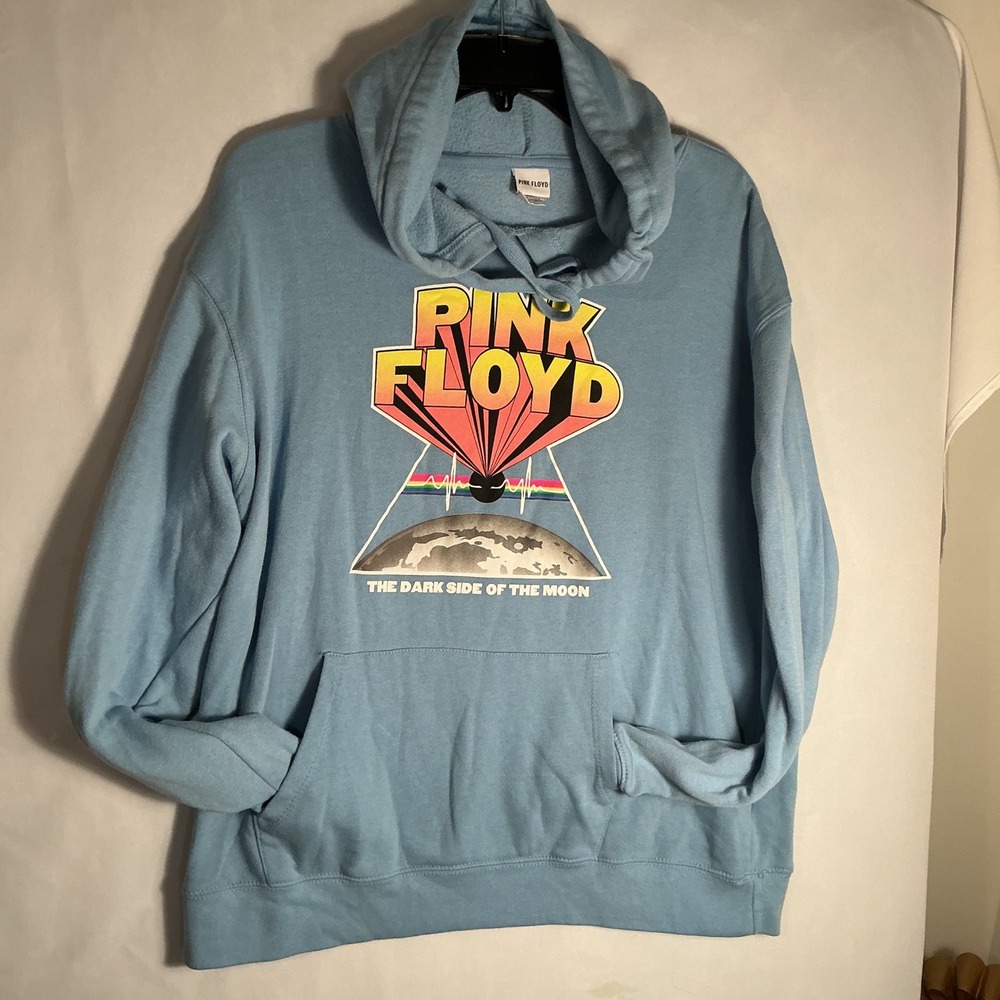 Pink Floyd Dark Side of the Moon Graphic Hoodie Blue Rock Band Sweatshirt - Picture 6 of 16